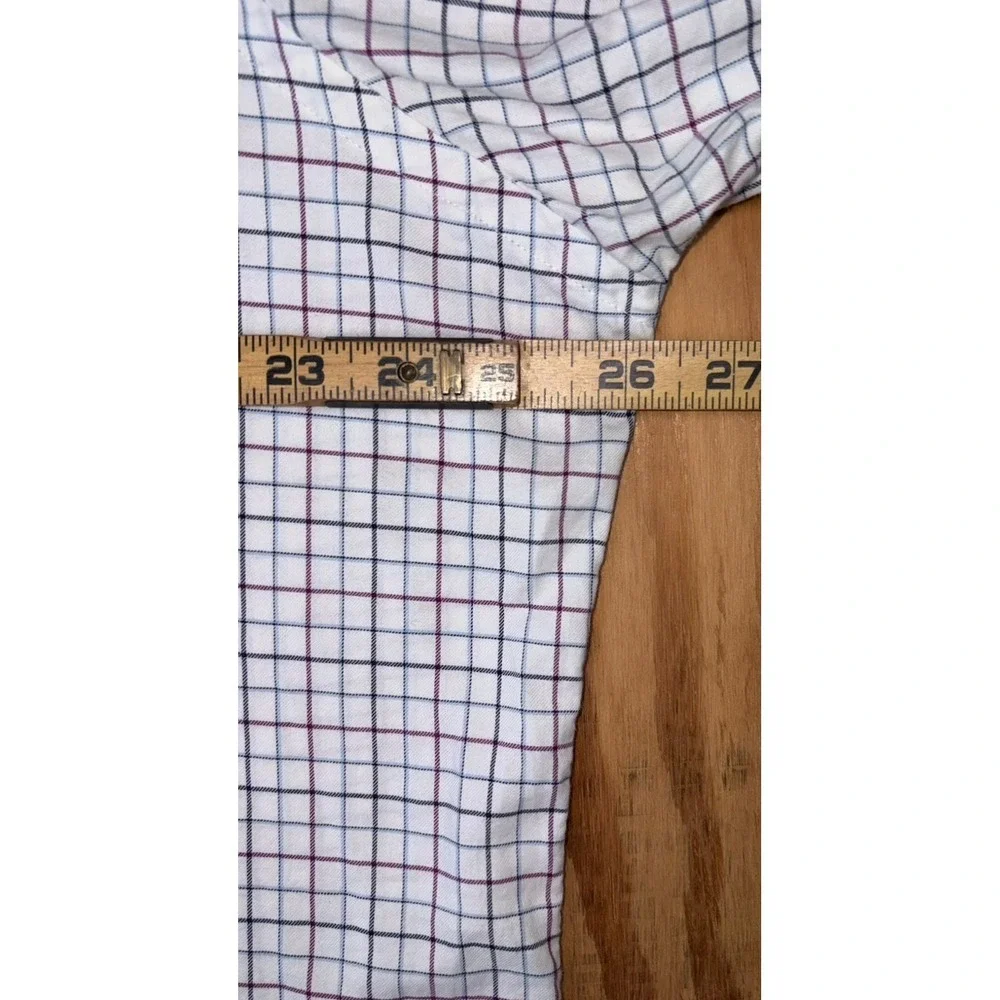 Polo Ralph Lauren Men's Long Sleeve‎ White Grid Check Button Down XL 100% Cotton
